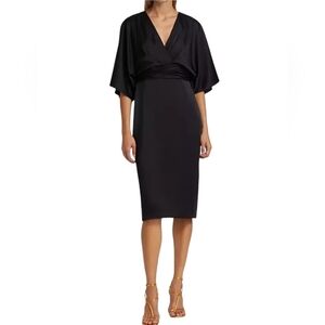 Theia Black bat wing Cocktail Dress Event Evening Occasion Wedding